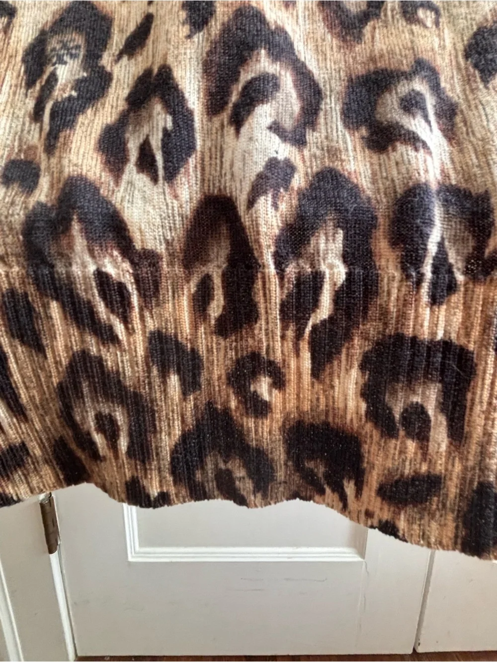 Tory Burch Leopard Print Cardigan Gold Logo Buttons Size M